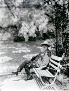 Claude Monet in His Garden at Giverny